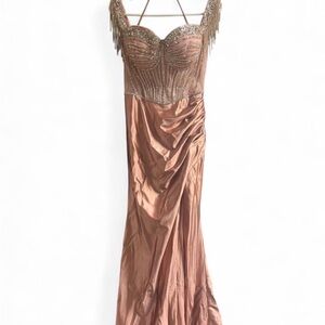 Glamorous Strapless Copper Gown